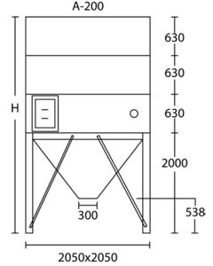 Silo Agro  4.53m³200/60deg h2690 w/filling pipe M&M